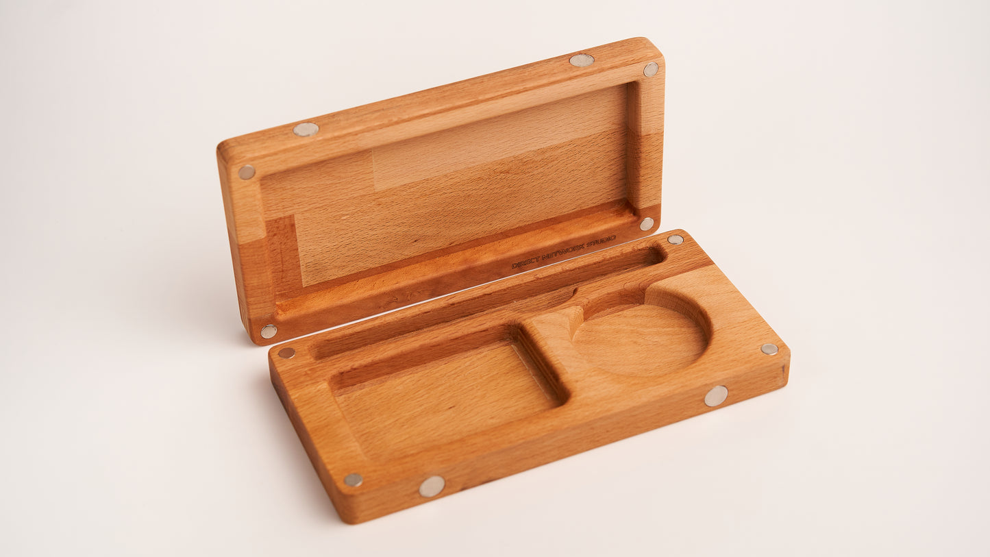 DNS Portable Magnetic Wooden Rolling Tray Box