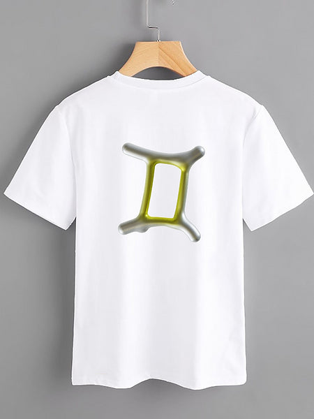 White T-shirt - Gemini - Mercan Seker