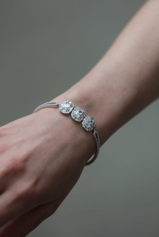 Clear Cubic Zirconia 925 Sterling Silver Bracelet (2)