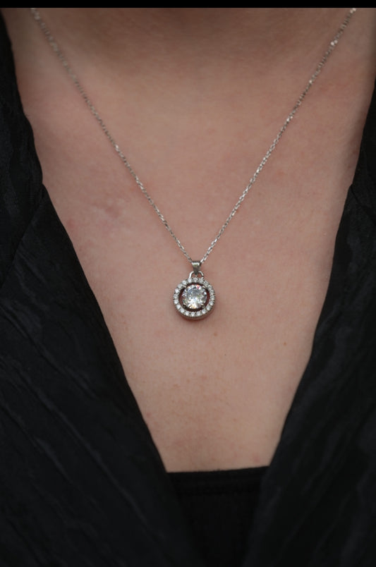 Clear Zirconia 925 Sterling Silver Necklace (2)