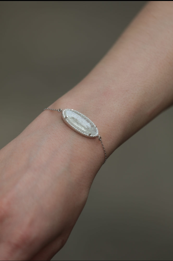 Moon Stone Zirconia Thin Bracelet