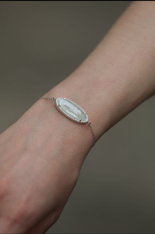 Moon Stone Zirconia Thin Bracelet