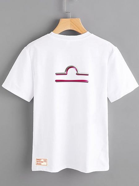 White T-shirt - Libra - Mercan Seker
