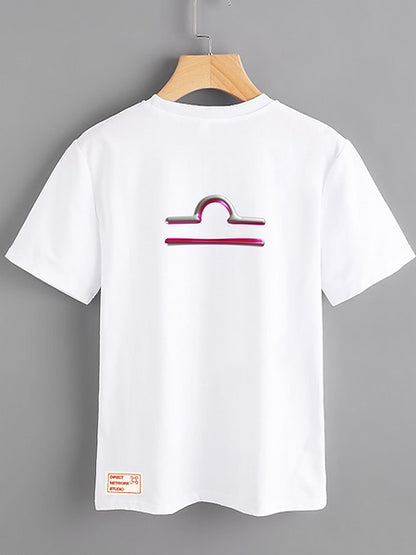 White T-shirt - Libra - Mercan Seker